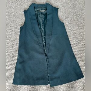 ASOS Vest Gillet Size 4 Sleeveless Blazer in Crepe Petrol Blue